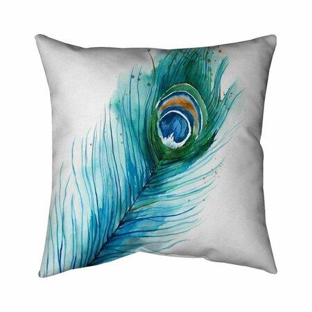 BEGIN HOME DECOR 26 x 26 in. Long Peacock Feather-Double Sided Print Indoor Pillow 5541-2626-AN357